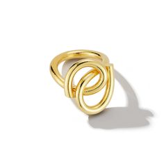 Meet Me in the Middle Ring by Mia Hebib (Brass Ring) | Artful Home Metal Rings For Formal Occasions With A Modern Twist, Formal Modern Twist Metal Rings, Modern Spiral Yellow Gold Ring, Modern Yellow Gold Spiral Ring, Elegant Spiral Metal Rings, Artful Home, Brass Ring, In The Middle, The Middle