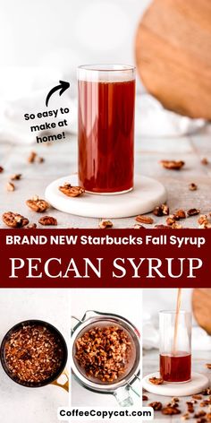 the recipe for pecan syrup is shown here