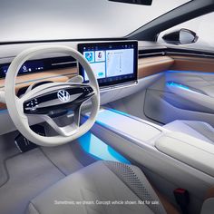 the interior of an electric car is shown