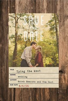 an old photo with the words save the date written on it, next to a wooden fence