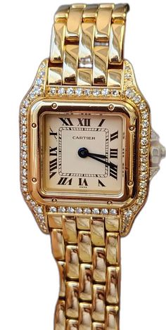 Cartier Panthere, Bezel Diamond, Quartz Watch, Accessories Watches, Cartier, Wrist Watch, Gift Card, Things To Sell, Jewelry Watches