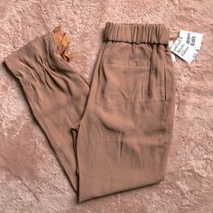 New With Tags. Open Edit Pants From Nordstrom. Super Soft. Size Small. Back Of Waist Is Elastic. Ankle Gathering. Brown Pants For Spring Day Out, Brown Tapered Leg Pants For Spring, Spring Brown Tapered Leg Pants, Brown Ankle-length Pants For Day Out, Black Slim Dress, Black And White Joggers, Athleisure Leggings, Nordstrom Women, Crop Top And Leggings