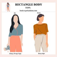 Wrap Blouses Rectangle Body Shape Outfits Casual, Rectangle Body Type, Body Shape Outfits, Rectangle Body Shape Fashion, Wrap Blouses, Rectangle Body Shape Outfits, Fashion Terminology, Autumn Skin, Rectangle Body Shape