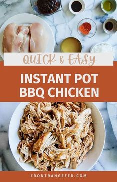 This Instant Pot BBQ Chicken is the ultimate one-pot meal for busy nights! Juicy, tender, and bursting with flavor, it's perfect for sandwiches, tacos, pizza casseroles, soups, and salads. Use shredded chicken thighs or boneless breasts to create this crowd-pleasing dish and make a big batch to keep the barbecue goodness going all week. Find this and other easy dinner ideas at www.frontrangefed.com.