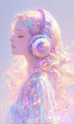 a woman with headphones in her hair