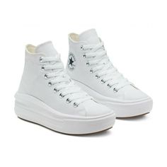 Converse Chuck Taylor All Star Move Hi 568498C Women's White Sneaker Shoes HS2013 Description Converse Chuck Taylor All Star Move Hi 568498C Women's White Sneaker Shoes HS2013. Product Detail  Brand: Converse  Model: Converse Chuck Taylor All Star Move Hi 568498C  Department: Women's  Color: White Please message me if you have any questions. I stand by all of my items before and after purchase. Please see my feedback. We do not combine shipping unless it's at least 7 orders to combine. If you as Tenis Converse, Chuck Taylor All Star Move, White Chuck Taylors, Platform Chucks, Converse Platform, Plateau Sneaker, Dr Shoes, White Shoes Sneakers, Converse White