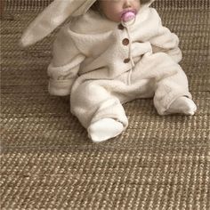 Baby Bunny Fleece Jumpsuit – Teeny Mini Me Cozy Solid Onesie For Winter, Cozy Solid Color Onesie For Winter, Super Soft White Onesie For Playtime, Cute Cream Onesie For Loungewear, Cream Casual Onesie For Playtime, Winter Onesie For Playtime, Casual Cream Onesie For Playtime, Soft White Onesie For Playtime, Cozy White Onesie For Bedtime