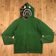 ad eBay - Find many great new & used options and get the best deals for BAPE Green × 1st camo green Shark full zip hoodie A Bathing Ape Size L at the best online prices at eBay! Free shipping for many products! Bape Shark Slp, Bathing Ape, A Bathing Ape, Mens Activewear, Full Zip Hoodie, Zip Hoodie, Camo, Active Wear, Sleeve Length