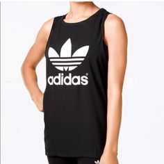 Breathable Mesh Type Fabric. New Never Worn, No Tags Adidas Tops, Adidas Black, Muscle Tees, Black Adidas, Black Tank Tops, Adidas Women, Womens Tank, Adidas Originals, Athletic Tank Tops