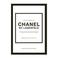 the little book of chanel by lagerfield is shown in black and white