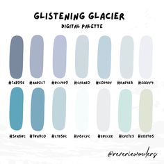 the different shades of glisteing glacier nail polishes in various colors and sizes