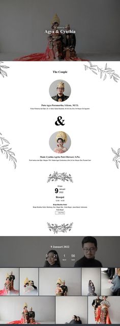 the wedding website is designed to look like it has many different images