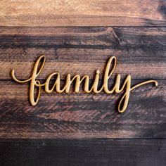 Family Script Wood Cut Sign Aaliyah Tattoo, Gallery Wall Family, Monogram Wood Sign, Wood Sign Art, Rustic Gallery Wall, Family Wall Sign, Arrow Wood Sign, Playroom Signs, Engraved Wood Signs