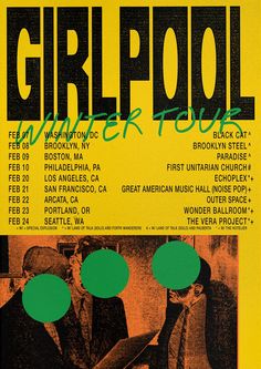 an old poster for a band called grlpool