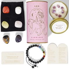 an assortment of items from the zodiac sign