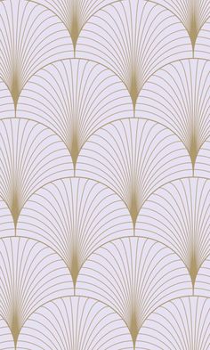 an art deco fan pattern in beige and white