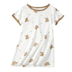 a white t - shirt with brown teddy bears on it