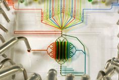 an electronic circuit with many different colored wires