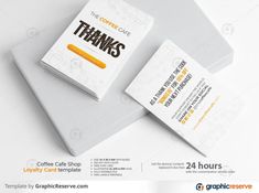 two business cards on top of each other with the words thanks written in bold font