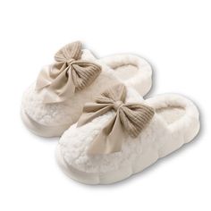 PRICES MAY VARY. Elegant Design: Embrace a touch of elegance with the charming bowknot detail on these slippers, perfect for those who appreciate a stylish twist to their home attire. Superior Warmth: Made with thick soles and soft materials, these slippers are designed to keep your feet warm and cozy throughout the colder months. Ultimate Comfort: Enjoy the plush comfort that comes from our specially designed thick soles, ideal for prolonged wear around the house. Ideal Gift for Her: Surprise a loved one with these stylish and comfortable slippers — a thoughtful gift for birthdays, holidays, or any special occasion. Reliable Material: Crafted to last, these slippers are built for daily indoor use, providing both durability and long-lasting comfort. Add Elegance to Your Home Wear with Our Cute Slippers Aesthetic, Amazon Slippers, Cutest Slippers, White Slippers, Shoes To Buy, Sleep Time, Cute Slippers, Comfortable Slippers, Slippers Pattern