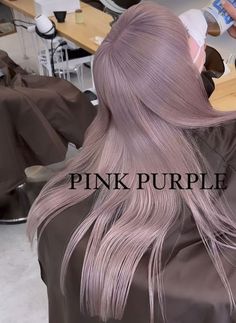 #HairstyleInspo2024 #TopHairstyles2024 #EventHairInspo #HairstylingIdeas #HairstyleCollection #HairstyleShowcase #HairTrendWatch #ElegantHairdos #EventHairGoals #HairstyleElegance Cute Color Hair Ideas, Lavender Beige Hair, Gray Pink Hair, Dirty Pink Hair, Korean Hairstyle Color, Light Lavender Hair, Smokey Pink Hair, Cold Hair Color, Dyed Hair Asian