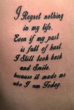 the back of a woman's shoulder with a poem written in cursive writing