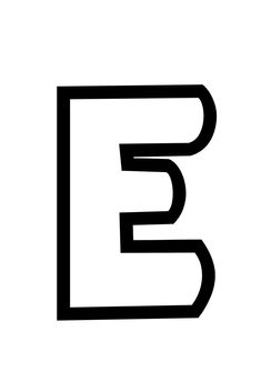 the letter e is black and white