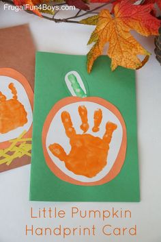 Pumpkin Handprint, Hand Print Art, Easy Fall Crafts, Finger Print, Fall Craft, Daycare Crafts, Fall Crafts For Kids