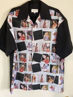 Elevate your fashion game with this limited edition Spanish Harlem button-up shirt. Featuring female Polaroid pictures , this shirt is perfect for party and cocktail occasions. The short-sleeved collared shirt is made of machine washable rayon fabric, ensuring comfort and ease of maintenance. The shirt is a size medium and fits regular. It also features a button closure and button-up collar style. The shirt is adorned with video stars and adult video stars characters, adding a unique touch to th Spanish Harlem, Star Character, Star Buttons, Polaroid Pictures, Shirt Female, Mens Shirt, Collared Shirt, Rayon Fabric, Jennifer Lopez