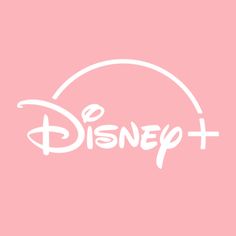 the disney plus logo on a pink background