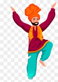 a man with an orange turban is jumping in the air