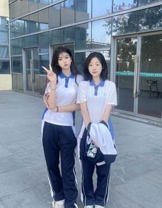 chinese girl highschool china Pe Outfits For School Korean, Boarding School Aesthetic Uniform Pe, School Pe Uniform Aesthetic, Cute Korean School Uniforms, Aesthetic Pe Uniform, Japanese Sports Uniform, Sport Uniform School Korean, Korean Sports Uniform, Highschool Outfits Uniform