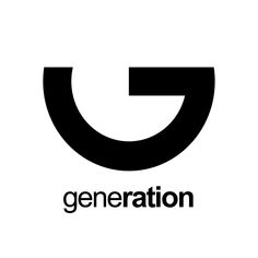 the logo for generation is shown in black and white