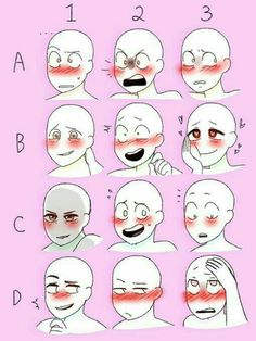 the stages of facial expression in an anime character