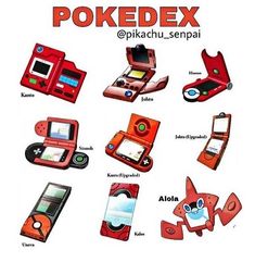 various types of electronic gadgets are shown in this graphic above the words pokedex