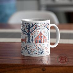 Nordic Scandinavian Folk Art Mug, Rosemaling vintage floral art design is the perfect present for any Scandinavian with pride in Nordic culture and tradition and Viking roots who love Scandinavian culture and Norse Mythology. Whether you're drinking your morning coffee, evening tea, or something in between, this mug is for you! It's sturdy and glossy, with a vivid print that'll withstand the microwave and dishwasher. * Ceramic * 11 oz mug dimensions: 3.8″ (9.6 cm) in height, 3.2″ (8.2 cm) in dia Scandinavian Mug, Nordic Mug, Autumn Mugs, Scandinavian Christmas Decor, Scandinavian Culture, Nordic Folk Art, Nordic Culture, Nordic Gifts, Norwegian Folk Art