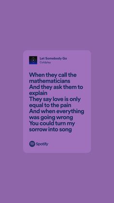 a purple background with the words, when they call the mathematicians and they ask them to