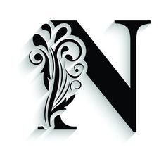 the letter n with an elegant design