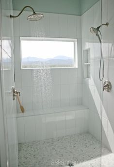 the shower is clean and ready for us to use in the day or night time