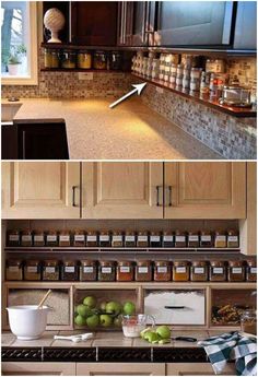 the kitchen is clean and ready to be used as a storage area for food items