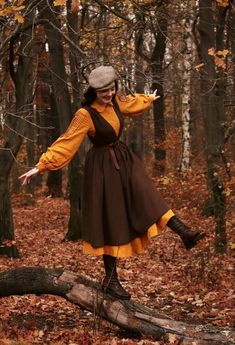 Walking In Dress Reference, Renisance Festival Outfit Plus Size, Old Aesthetic Outfits, Old Timey Outfits, Woman Walking Reference, Conference Wardrobe, Boots Pose, Forestcore Outfit, Vintage Casual Dresses