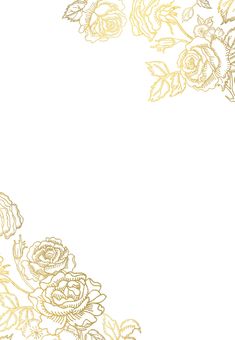 a white and gold background with roses on it