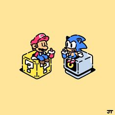 an image of mario and sonic the hedgehog