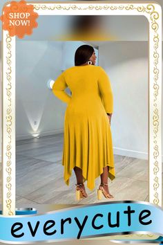 Plus Size Long Sleeve Irregular Maxi Dress Casual Solid Color Asymmetrical Midi Dress, Casual Solid Asymmetrical Midi Dress, Casual Asymmetrical Dress For Fall Party, Casual Asymmetrical Midi Dress For Fall, Casual Asymmetrical Dress For Fall, Asymmetrical Hem Solid Maxi Dress For Fall, Solid Color Maxi Dress With Asymmetrical Hem For Fall, Solid Maxi Dress With Asymmetrical Hem For Fall, Chic Handkerchief Hem Dresses For Fall