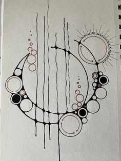 a drawing on paper with circles and lines