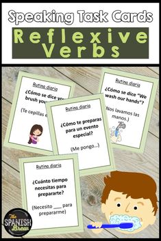 spanish speaking task cards for reflexive verbs