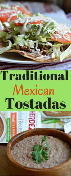 mexican tortillas with shredded lettuce and salsa in a wooden bowl on a table