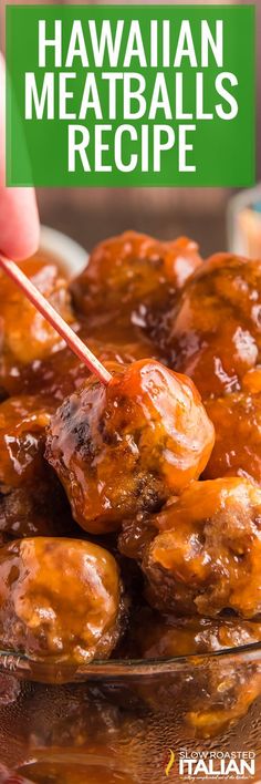 sweet and sour meatball recipe with text overlay