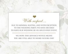 a wedding card with the words will respect to the animal sitting, and with exception to the wedding party we have decided to have