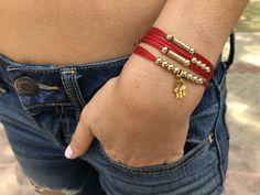 A boho chic Red Wrap Stackable Bracelet for Protection, Evil Eye Hamsa Bohemian Wrist Jewelry, Bohemian chic is not only a look, but also an inner feeling. This Hamsa charm wrap bracelet will give you both the comfortable,casual feel with the non effort Boho chic look.This gold-filled charm wrap bracelet will upgrade any look on any occasion. You can wear as a single bracelet , or stacked with other bracelets from my collection, which will make your presence become more impressive and strong. Be Handmade Red Wrap Bracelet, Red Bohemian Wrap Bracelet As A Gift, Red Hand Wrapped Bracelets, Friendship Bracelets Easy, Red Charm, Single Bracelet, Mens Chain Bracelet, Bracelet Evil Eye, Lucky Jewelry